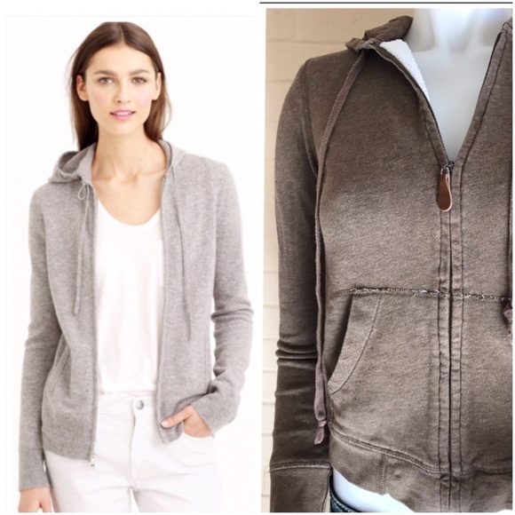 J. Crew Brown Fleece Hoodie - Picture 1 of 6